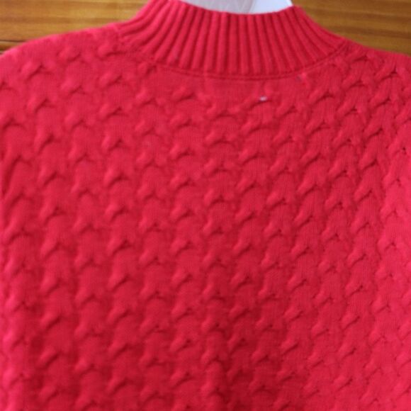 Vintage Studio Works Red Knit Sweater Beautiful Textured Cable Knit Large - Picture 11 of 14